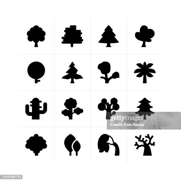 tree icons - shade icon stock illustrations