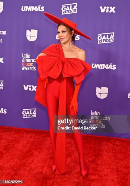 Thalía attends the 2024 Latin American Music Awards at MGM Grand Garden Arena on April 25, 2024 in Las Vegas, Nevada.