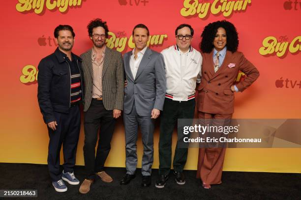 Jim Hecht, Joshuah Bearman, Alessandro Nivola, PJ Byrne, Janine Sherman Barrois seen at the press day for “The Big Cigar” at The London West...