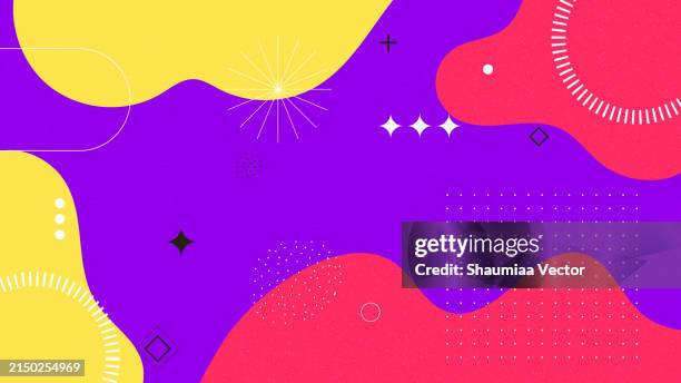 geometric shape element with liquid abstract bright colours background - comic book cover stock illustrations