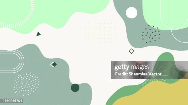geometric shape element with liquid abstract pastel green colours background - comic book cover stock illustrations