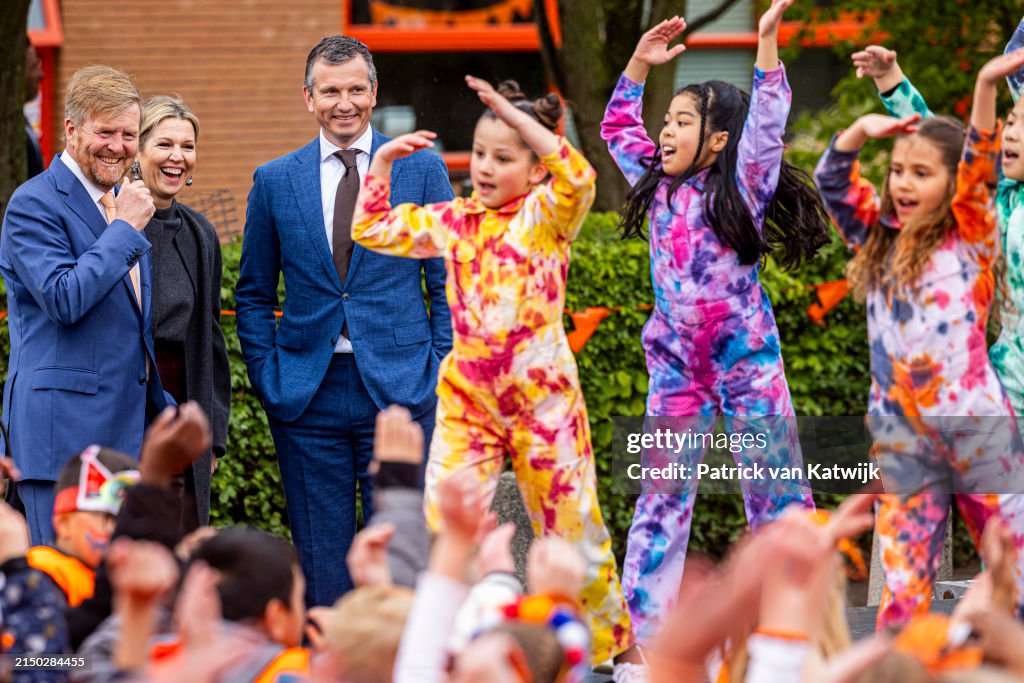 KIng Willem-Alexander & Queen Maxima Of The Netherlands Visits Attend the Kinsgame In Hoofddorp
