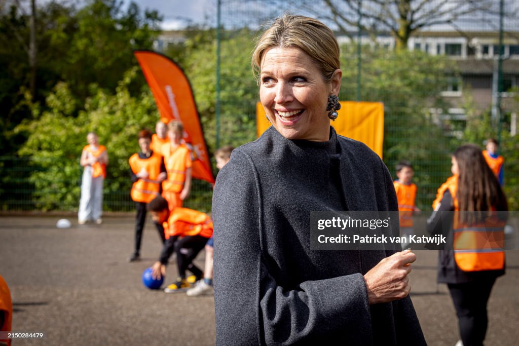 KIng Willem-Alexander & Queen Maxima Of The Netherlands Visits Attend the Kinsgame In Hoofddorp