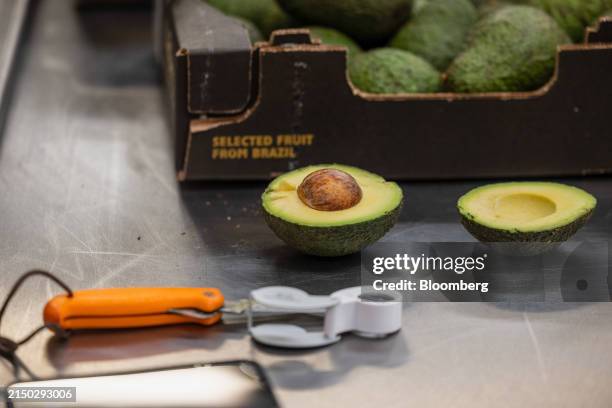 An avocado in the Animal & Plant Health Agency inspection area inside a border control post during a visit ahead of opening at London Gateway port in...