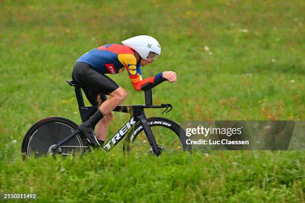 Tao Geoghegan Hart of The United Kingdom and Team Lidl - Trek sprints during the 77th Tour De Romandie 2024, Stage 3 a 15.5km individual time trial...