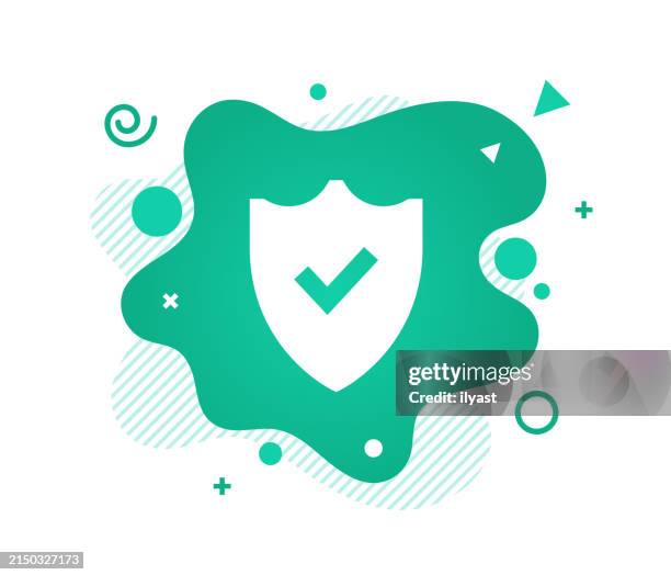 announcement design with shield icon & abstract background - cybersecurity threat stock illustrations