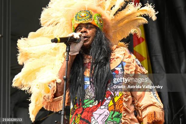 Honey Bannister of ChaWa performs Day 1 of 2024 New Orleans Jazz & Heritage Festival at Fair Grounds Race Course on April 25, 2024 in New Orleans,...
