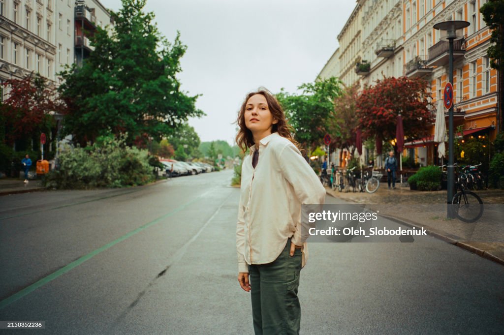 Portrait of woman in the city