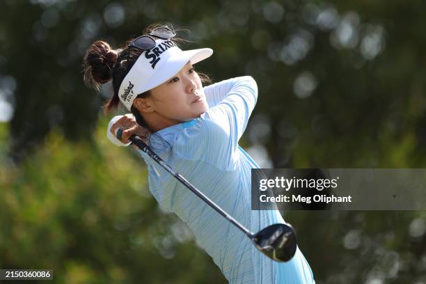 Grace Kim of Australia plays her shot from the third tee during the second round of the JM Eagle LA Championship presented by Plastpro at Wilshire...