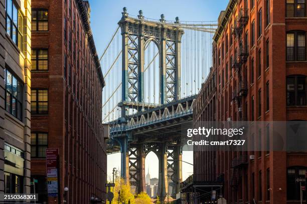 manhattan bridge - brooklyn nova iorque imagens e fotografias de stock