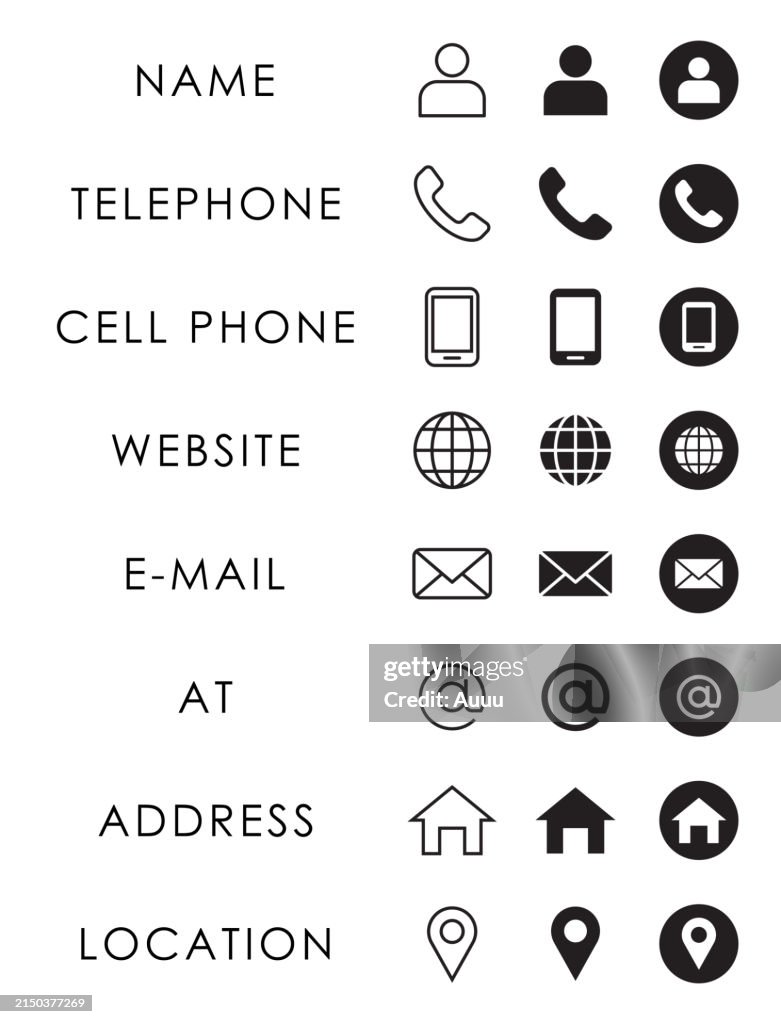 Company Connection business card icon set