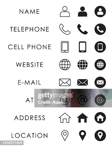 Company Connection business card icon set Company Connection business card icon set