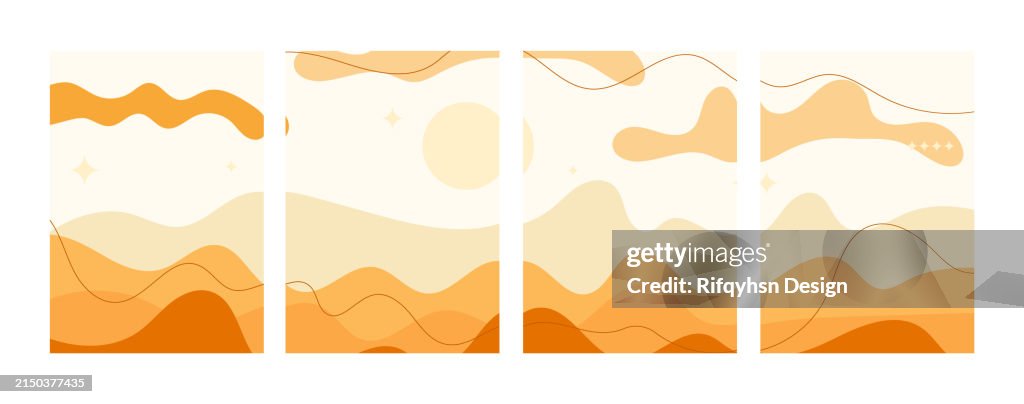 Modern minimalist art print. Abstract mountain contemporary aesthetic backgrounds landscapes. Arts design for wall framed prints, poster, cover, home decor, canvas prints, wallpaper.