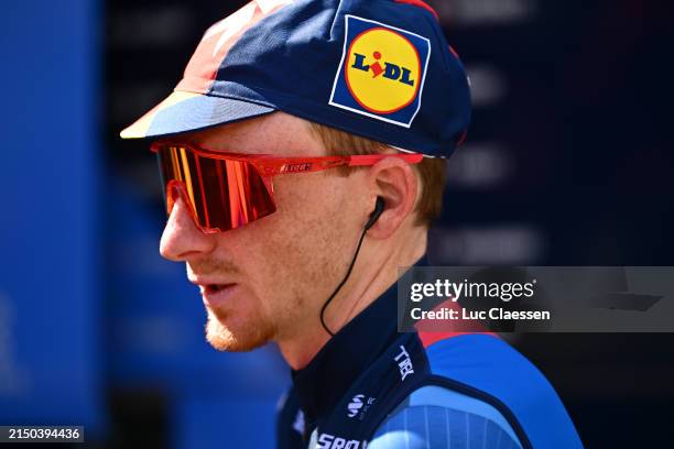 Tao Geoghegan Hart of The United Kingdom and Team Lidl - Trek prior to the 77th Tour De Romandie 2024, Stage 4 a 159.2km stage from Saillon to Leysin...