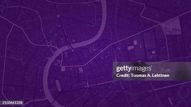 illustrative map of a fictional city in purple tones. - generic location stock pictures, royalty-free photos & images
