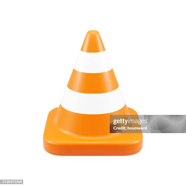 ilustrações de stock, clip art, desenhos animados e ícones de realistic traffic cone. vector - cone