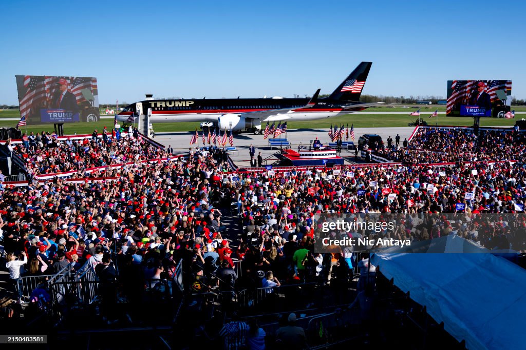 Donald Trump Holds Campaign Rally In Michigan