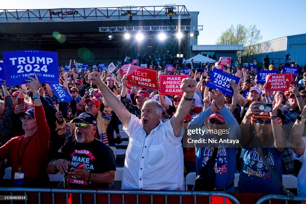 Donald Trump Holds Campaign Rally In Michigan