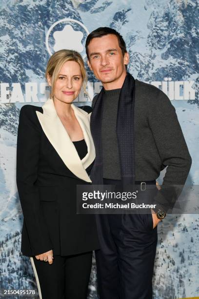 Aimee Mullins and Rupert Friend at the Montblanc event celebrating the 100 year anniversary of the Meiserstuck pen held at the Paramour Estate on May...