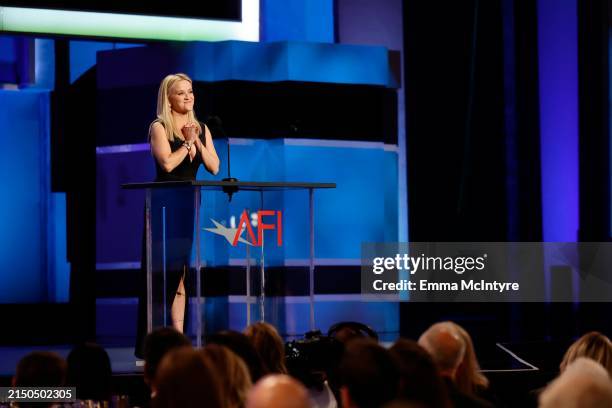 Reese Witherspoon speaks onstage during the 49th Annual AFI Life Achievement Award Honoring Nicole Kidman at Dolby Theatre on April 27, 2024 in...