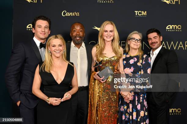 Miles Teller, Reese Witherspoon, Lee Daniels, Nicole Kidman, Meryl Streep and Zac Efron attend the 49th AFI Life Achievement Award: A Tribute To...
