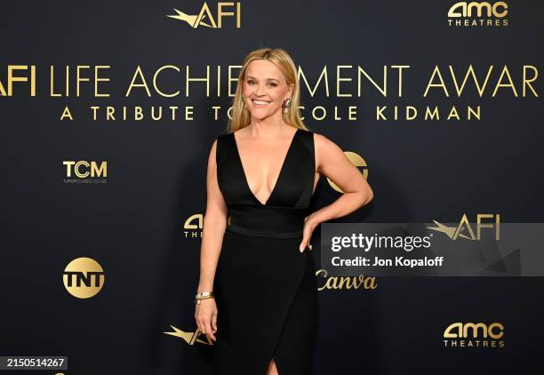 Reese Witherspoon attends the 49th AFI Life Achievement Award: A Tribute To Nicole Kidman at Dolby Theatre on April 27, 2024 in Los Angeles,...