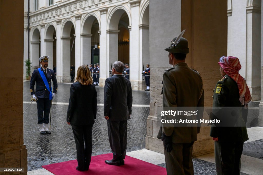 Italian Prime Minister Giorgia Meloni Welcomes Jordan's King Abdullah II