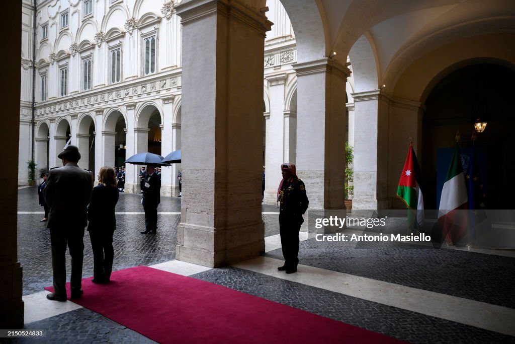 Italian Prime Minister Giorgia Meloni Welcomes Jordan's King Abdullah II