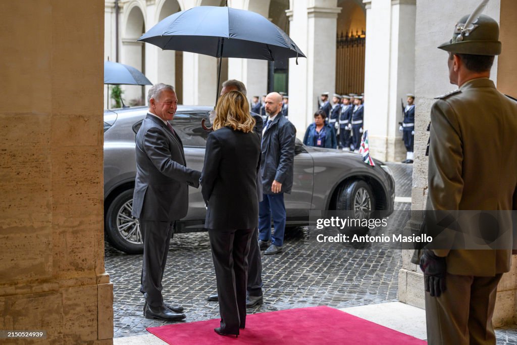 Italian Prime Minister Giorgia Meloni Welcomes Jordan's King Abdullah II