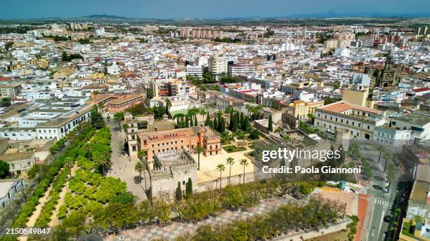 luftaufnahme von jerez de la frontera, andalusien. südspanien - jerez de la frontera stock-fotos und bilder