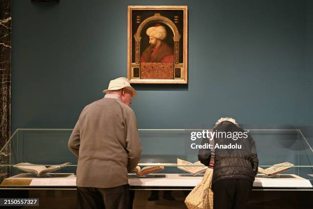 The renowned portrait of Ottoman Sultan Mehmed II the Conqueror, crafted by the Italian artist Gentile Bellini, is on display at the Victoria and...