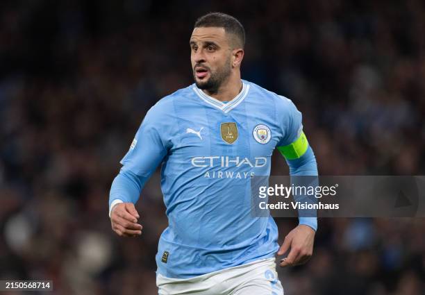 Kyle Walker of Manchester City during the UEFA Champions League quarter-final second leg match between Manchester City and Real Madrid CF at Etihad...
