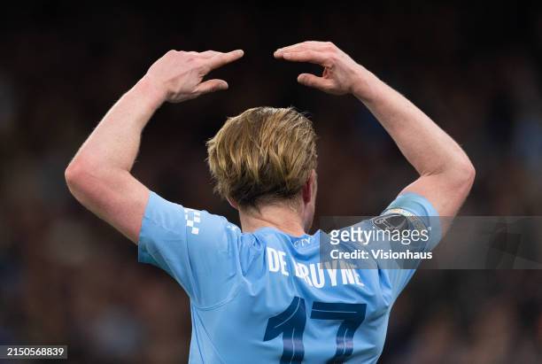 Kevin De Bruyne of Manchester City during the UEFA Champions League quarter-final second leg match between Manchester City and Real Madrid CF at...