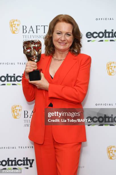 Lisa Parkinson with the Make-Up & Hair Design Award, sponsored by Screenskills High-end Television Fund, for 'The Long Shadow' during the BAFTA...