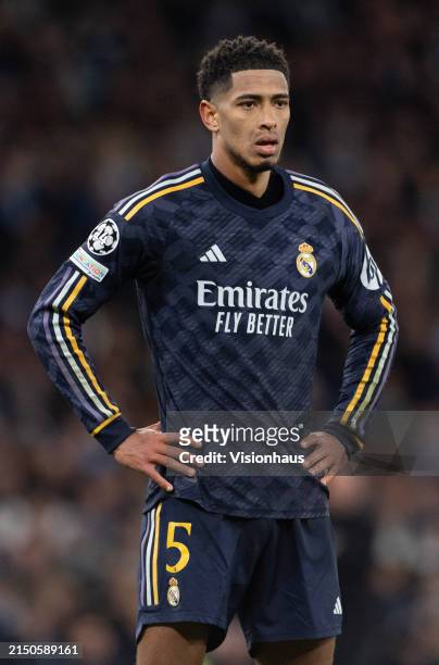 Jude Bellingham of Real Madrid CF during the UEFA Champions League quarter-final second leg match between Manchester City and Real Madrid CF at...