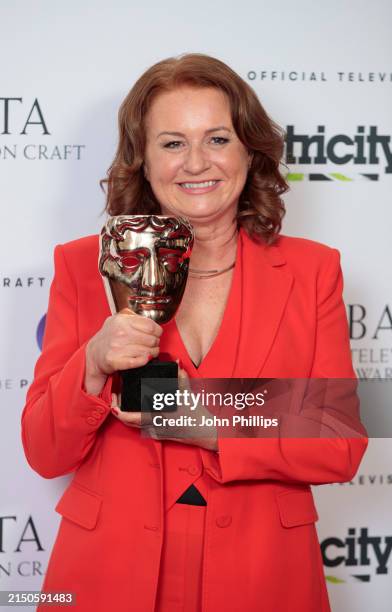 Lisa Parkinson with the Make-Up & Hair Design Award, sponsored by Screenskills High-end Television Fund, for 'The Long Shadow' during the BAFTA...