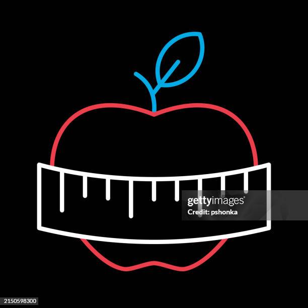 Apple With Measuring Tape Vector Icon High-Res Vector Graphic