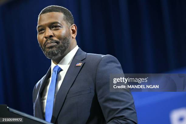 Environmental Protection Agency Administrator Michael Regan speaks during an event with US President Joe Biden about his Investing in America agenda...
