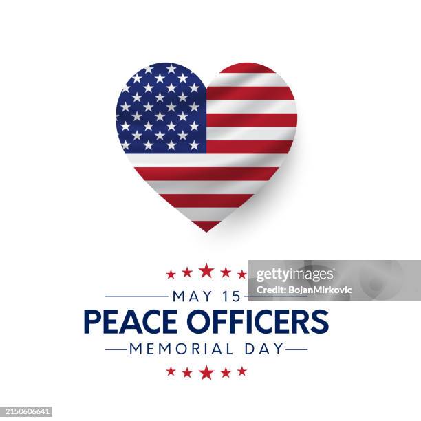 ilustrações, clipart, desenhos animados e ícones de cartaz do dia do memorial dos oficiais da paz, cartão. vetor - peace officers memorial day