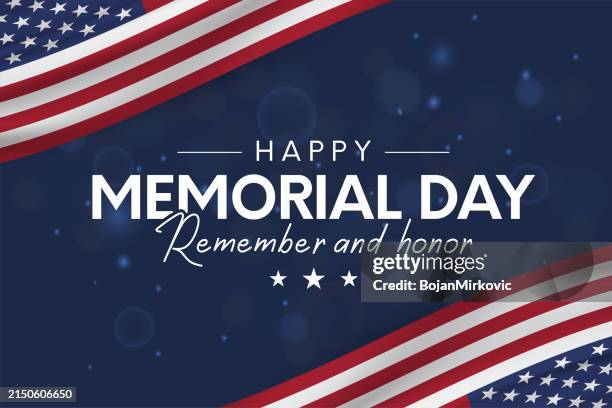 ilustrações de stock, clip art, desenhos animados e ícones de memorial day poster, card, background. remember and honor. vector - feriado americano memorial day
