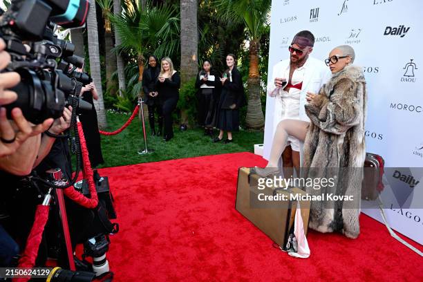 Brett Alan Nelson and Doja Cat attend DAOU Vineyards at the Daily Front Row Fashion Los Angeles Awards 2024 at The Beverly Hills Hotel on April 28,...
