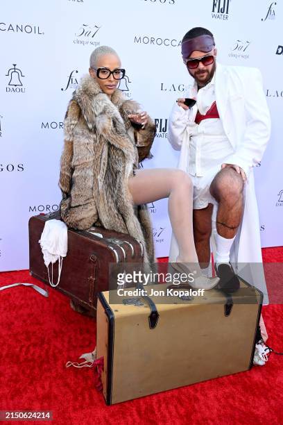 Doja Cat and Brett Alan Nelson attend The Daily Front Row's 8th Annual Fashion Los Angeles Awards on April 28, 2024 in Beverly Hills, California.