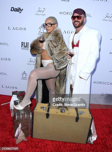 Doja Cat, Brett Alan Nelson arrives at the The Daily Front Row's 8th Annual Fashion Los Angeles Awards on April 28, 2024 in Beverly Hills, California.