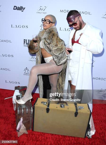 Doja Cat, Brett Alan Nelson arrives at the The Daily Front Row's 8th Annual Fashion Los Angeles Awards on April 28, 2024 in Beverly Hills, California.