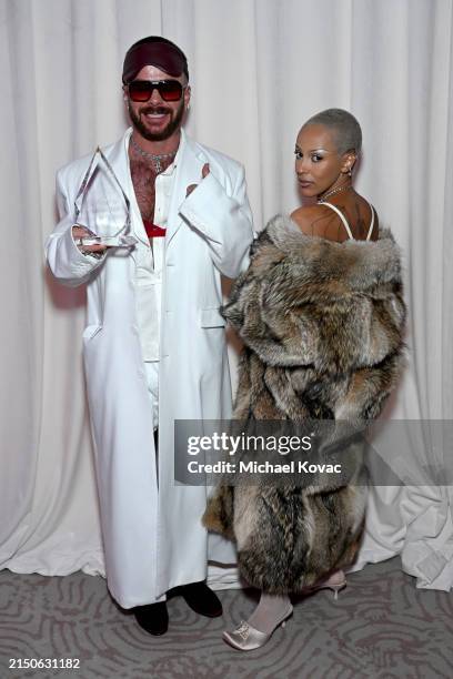 Brett Alan Nelson, Music Stylist of the Year Award recipient, and Doja Cat attend DAOU Vineyards at the Daily Front Row Fashion Los Angeles Awards...