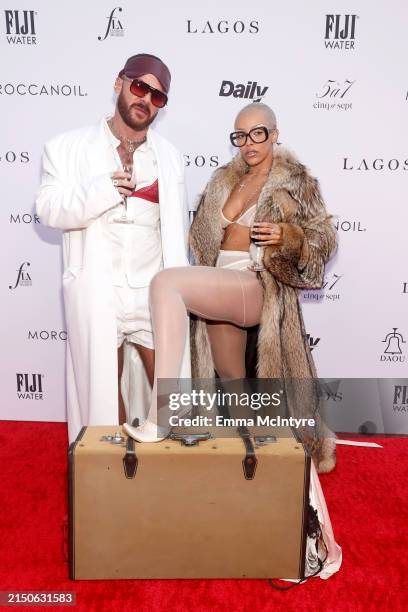 Brett Alan Nelson and Doja Cat attend The Daily Front Row's Eighth Annual Fashion Los Angeles Awards at The Beverly Hills Hotel on April 28, 2024 in...