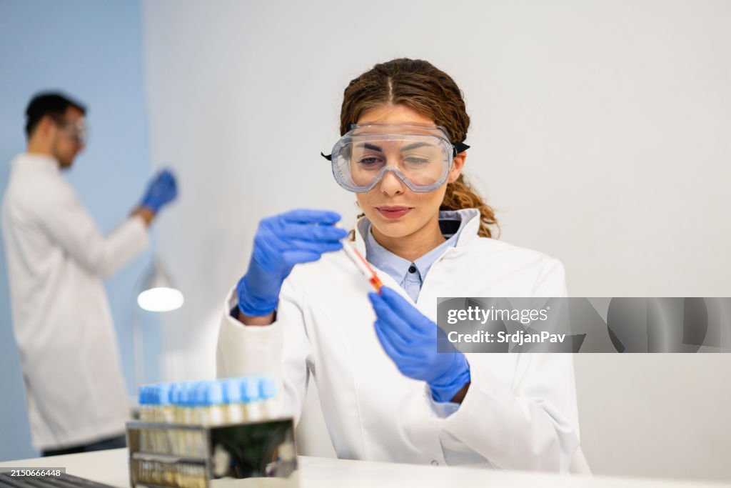 Lab technician doing a research