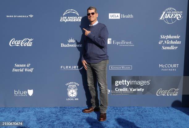 Jim Harbaugh at the annual Los Angeles Dodgers Foundation Blue Diamond Gala held at Dodger Stadium on May 2, 2024 in Los Angeles, California.