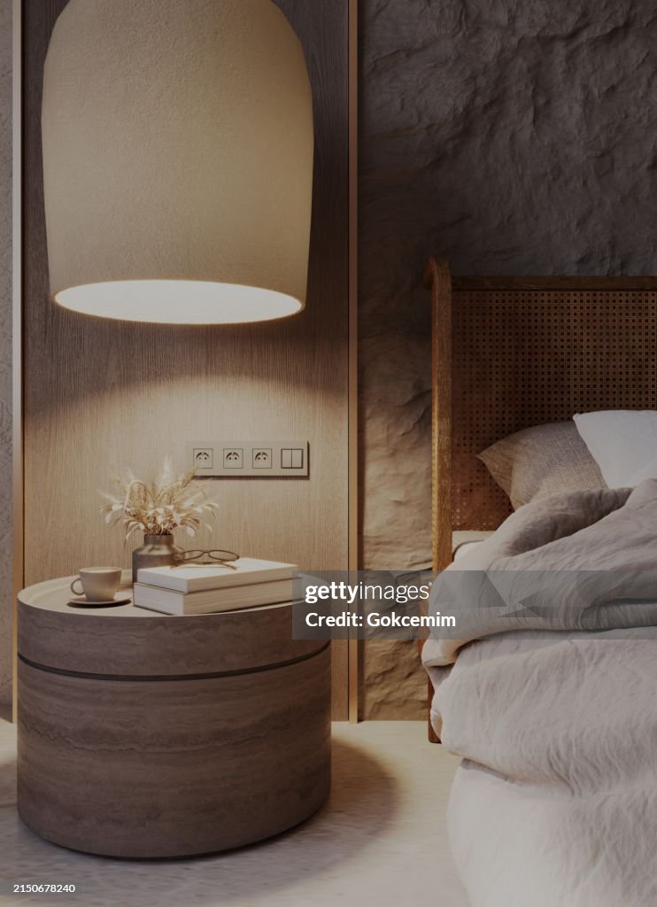 Modern Cozy Bedroom Interior Design 3d Rendering High-Res Stock Photo ...