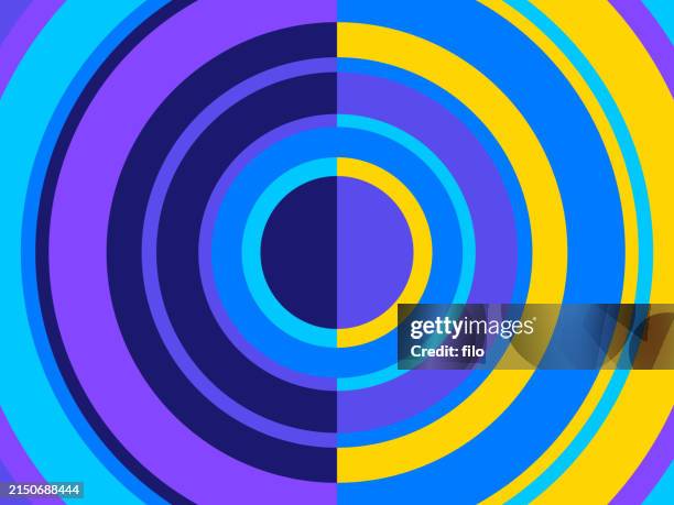 modern circle geometric curve focus abstract background - exploding tv stock illustrations